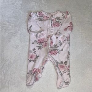 (2 for $10) Catherine malandrino Floral Pink Baby One Piece